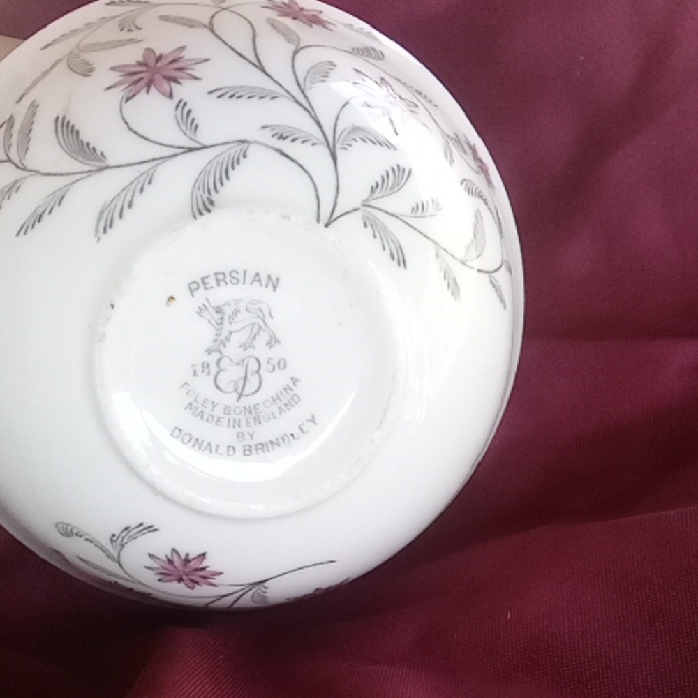 Floral White and Pink Tea Cup Persian Made By England /Donald Brindley 1850